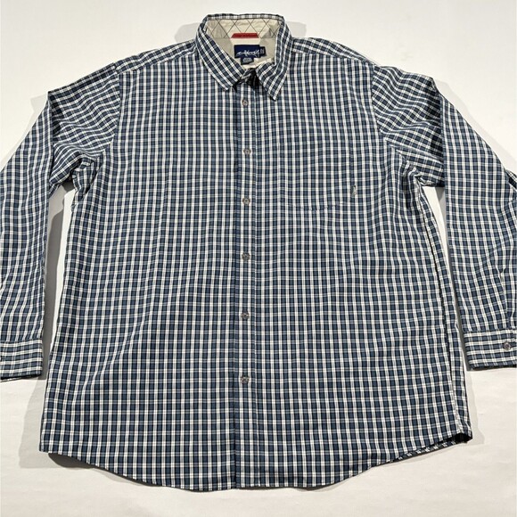 Billabong Button Shirt Mens Blue White Plaid Square Long Sleeve Poly Casual XL - Picture 2 of 11